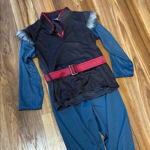 Black and Blue Costume with Red Belt Kristoff Frozen Elsa Disney Costume 5-7